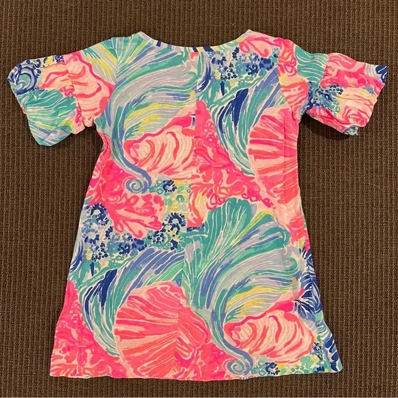 Lilly Pulitzer Mini Lindell Puff Sleeve Dress Girls Size Small 4 - 5 - Picture 4 of 6